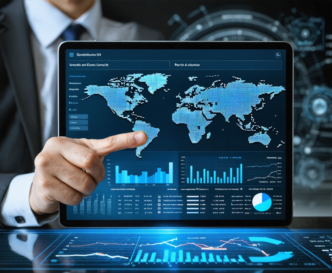 Konzultant analyzuje rastové dáta na tablete