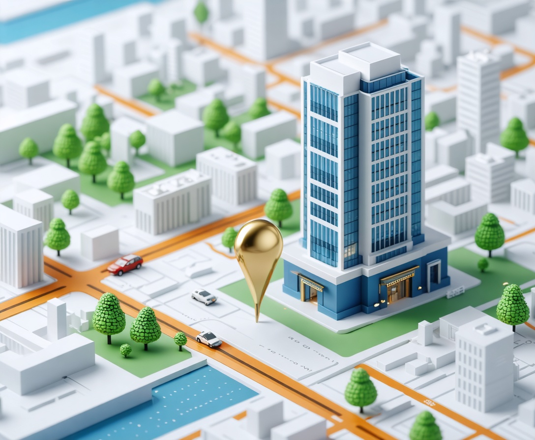 Detailná mapa bratislavských Mlynských nív s vyznačenou polohou kancelárie Rastové Jadro